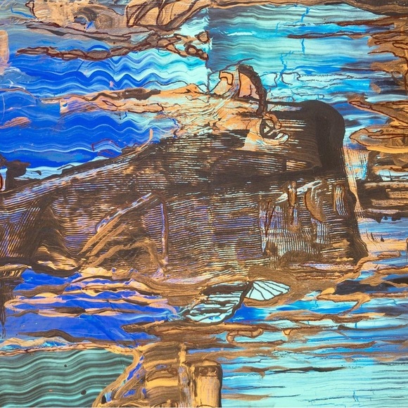 On the lake, creepy, morbid, haunted lake, dark, large size original painting - Picture 4 of 5